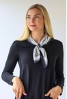 MONO SILKY SCARF - white blk